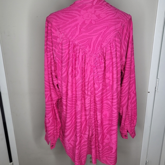 Free People Can't Stop Dreaming Flowy Tunic Size Small Hot Pink - Picture 6 of 9